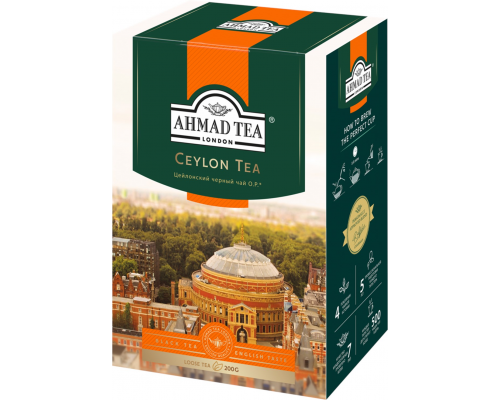 Чай черный AHMAD TEA Цейлонский Оранж Пеко листовой, 200г, Россия, 200 г