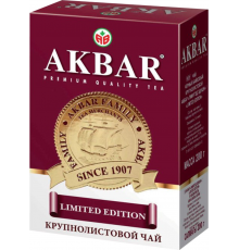 Чай черный AKBAR Limited Edition байховый, листовой, 200г, Россия, 200 г