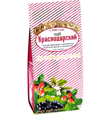 Чай черный КРАСНОДАРСКИЙ С 1947 ГОДА байховый с шиповником, мелиссой, мятой и смородиной высший сорт листовой, 100г, Россия, 100 г