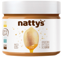 Паста арахисовая NATTYS Хрустящая с медом, 325г, Россия, 325 г