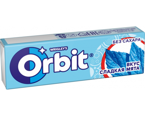 Жевательная резинка ORBIT Сладкая мята, 13,6г, Россия, 13,6 г