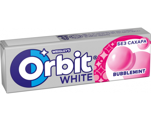 Жевательная резинка ORBIT Белоснежный Bubblemint, 13,6г, Россия, 13,6 г