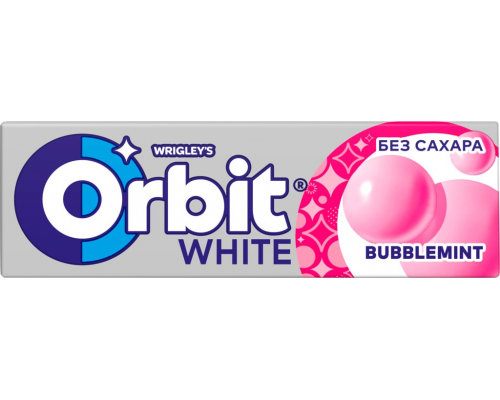 Жевательная резинка ORBIT Белоснежный Bubblemint, 13,6г, Россия, 13,6 г