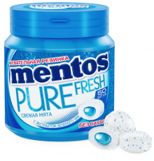 Жевательная резинка MENTOS Pure со вкусом мяты, 100г, Россия, 100 г