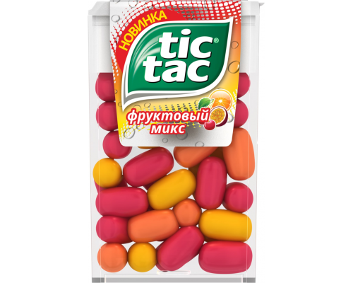 Драже TIC TAC Фруктовый микс (вишня, апельсин, маракуйя), 16г, Ирландия, 16 г