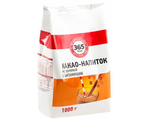 Какао-напиток 365 ДНЕЙ с витаминами растворимый, 1000г, Россия, 1000 г