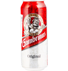 Пиво светлое GAMBRINUS Original фильтрованное пастеризованное, 4,3%, ж/б, 0.5л, Словакия, 0.5 L