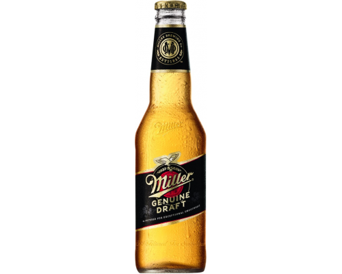 Напиток пивной светлый MILLER Genuine draft светлый пастеризованный, 4,7%, 0.33л, Россия, 0.33 L