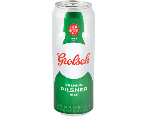 Пиво светлое GROLSCH Premium lager пастеризованное, 4,9%, ж/б, 0.5л, Россия, 0.45 L