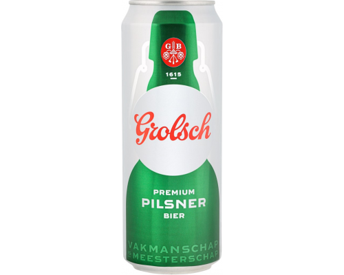 Пиво светлое GROLSCH Premium lager пастеризованное, 4,9%, ж/б, 0.5л, Россия, 0.45 L