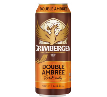 Напиток пивной GRIMBERGEN Double ambree пастеризованный, 6,5%, ж/б, 0,5л, Польша, 0.5 L