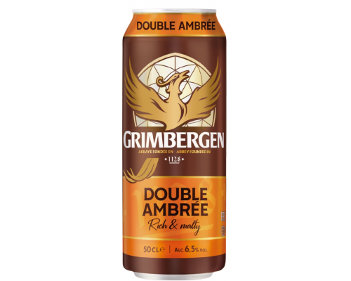 Напиток пивной GRIMBERGEN Double ambree пастеризованный, 6,5%, ж/б, 0,5л, Польша, 0.5 L