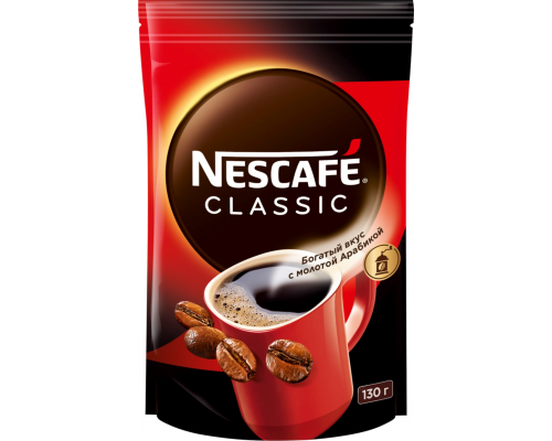 Кофе растворимый с добавлением молотого NESCAFE Classic, 130г, Россия, 130 г