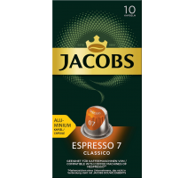 Кофе молотый в капсулах JACOBS Espresso 7 Classico натуральный жареный, 10кап, Франция, 52 г