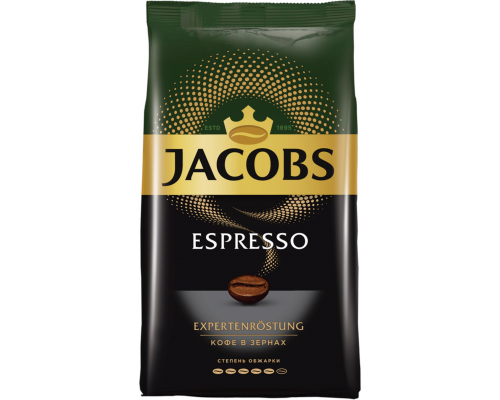 Кофе зерновой JACOBS натуральный темнообжаренный, 1кг, Россия, 1000 г