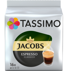 Кофе молотый в капсулах TASSIMO Jacobs Espresso Classico натуральный жареный, 16кап, Германия, 16 кап