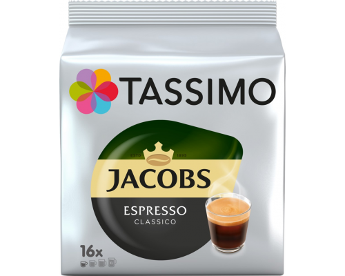 Кофе молотый в капсулах TASSIMO Jacobs Espresso Classico натуральный жареный, 16кап, Германия, 16 кап