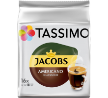 Кофе молотый в капсулах TASSIMO Jacobs Americano Classico натуральный жареный, 16кап, Германия, 16 кап