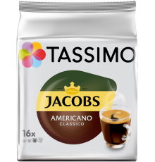 Кофе молотый в капсулах TASSIMO Jacobs Americano Classico натуральный жареный, 16кап, Германия, 16 кап