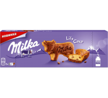 Пирожное бисквитное MILKA Lila Cake двухслойное, с кусочками молочного шоколада и бисквит с какао, 140г, Польша, 140 г