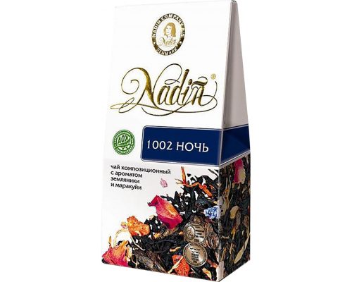 Чай черный и зеленый NADIN 1002 Ночь ароматизированный листовой, 50г, Россия, 50 г