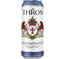 Пиво светлое THRON Lager фильтрованное пастеризованное, 5%, ж/б, 0.5л, Германия, 0.5 L