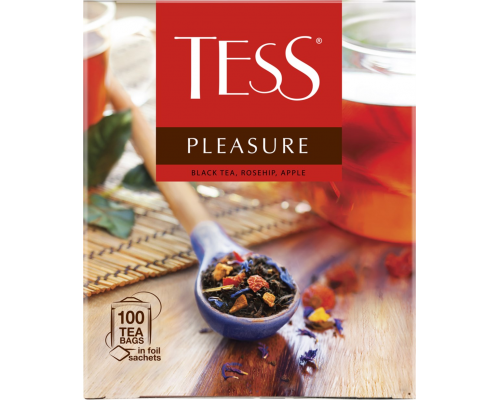 Чай черный TESS Pleasure с добавками, 100пак, Россия, 100 пак