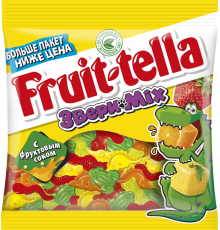 Мармелад жевательный FRUIT-TELLA Звери mix, 150г, Россия, 150 г