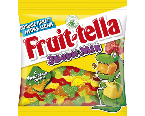 Мармелад жевательный FRUIT-TELLA Звери mix, 150г, Россия, 150 г