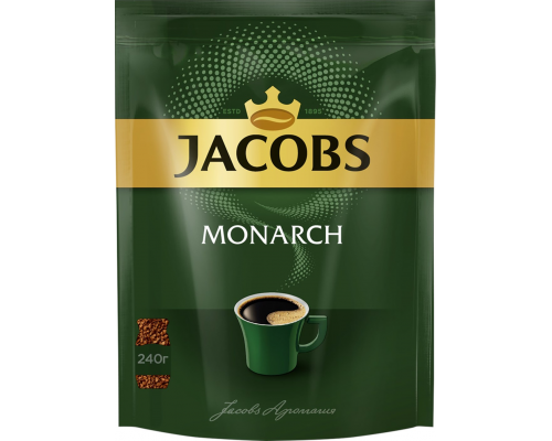 Кофе растворимый JACOBS Monarch натуральный сублимированный, 240г, Россия, 240 г