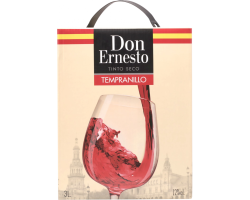 Вино DON ERNESTO Темпранильо красное сухое, 3л, Испания, 3 L