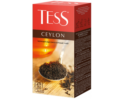 Чай черный TESS Ceylon байховый листовой, 25пак, Россия, 25 пак