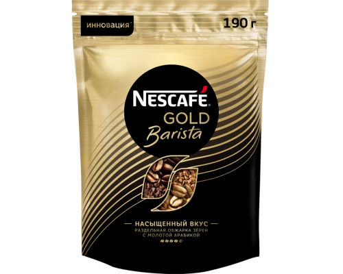 Кофе растворимый с добавлением молотого NESCAFE Gold Barista, 190г, Россия, 190 г