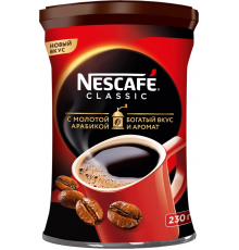 Кофе растворимый NESCAFE Classic ж/б, 230г, Россия, 230 г