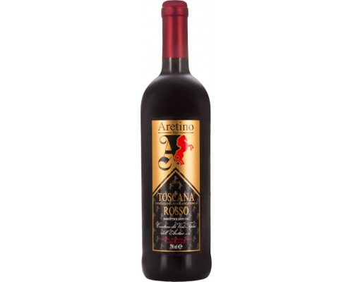 Вино ARETINOTipici Toscana Rosso Тоскана выдержанное красное сухое, 0.75л, Италия, 0.75 L