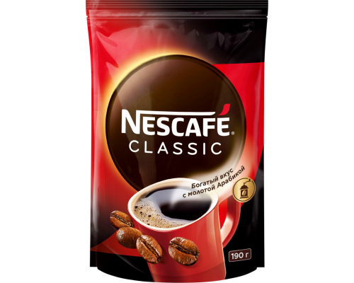 Кофе растворимый с добавлением молотого NESCAFE Classic, 190г, Россия, 190 г