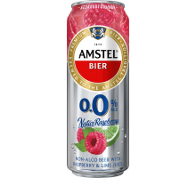 Напиток пивной безалкогольный AMSTEL 0.0. Natur Малина нефильтрованный, пастеризованный осветленный, не более 0,3%, ж/б, 0.43л, Россия, 0.43 L