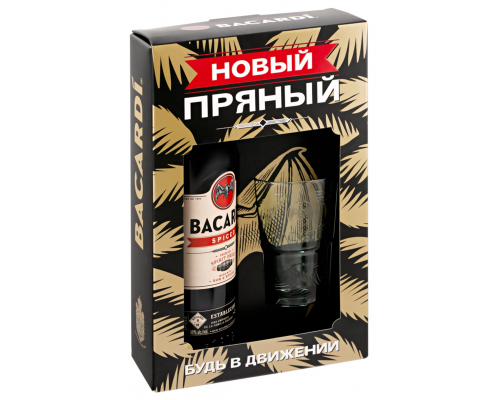 Напиток спиртной BACARDI Spiced, 40%, п/у + стакан, 0.7л, Италия, 0.7 L