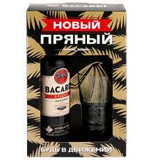 Напиток спиртной BACARDI Spiced, 40%, п/у + стакан, 0.7л, Италия, 0.7 L