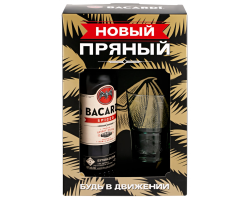 Напиток спиртной BACARDI Spiced, 40%, п/у + стакан, 0.7л, Италия, 0.7 L