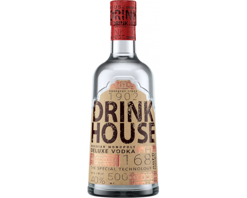 Водка DRINK HOUSE Deluxe 40%, 0.5л, Россия, 0.5 L