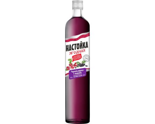 Настойка Ягодная Черноплодная с вишней сладкая 18%, 0.5л, Россия, 0.5 L