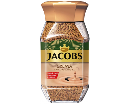 Кофе растворимый JACOBS Crema натуральный сублимированный, ст/б, 95г, Россия, 95 г