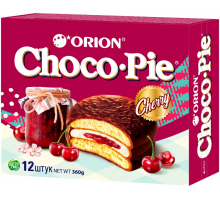 Пирожное ORION Choco Pie Cherry, 360г, Россия, 360 г