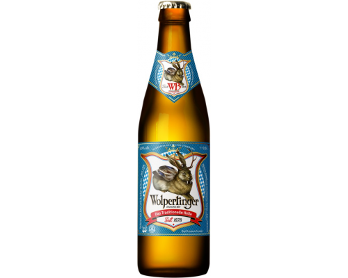 Пиво светлое WOLPERTINGER Das Traditionelle helle фильтрованное пастеризованное, 4,9%, 0.5л, Германия, 0.5 L