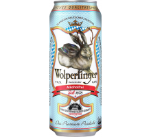 Пиво светлое безалкогольное WOLPERTINGER Alkofrei фильтрованное пастеризованное, 0,5%, ж/б, 0.5л, Германия, 0.5 L