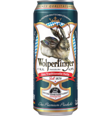 Пиво светлое WOLPERTINGER Традиционное фильтрованное пастеризованное, 4,9%, ж/б, 0.5л, Германия, 0.5 L