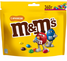 Драже M&M'S С арахисом, 360г, Россия, 360 г