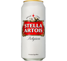 Пиво светлое STELLA ARTOIS пастеризованное, 5%, ж/б, 0.45л, Россия, 0.45 L