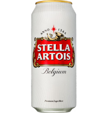 Пиво светлое STELLA ARTOIS пастеризованное, 5%, ж/б, 0.45л, Россия, 0.45 L